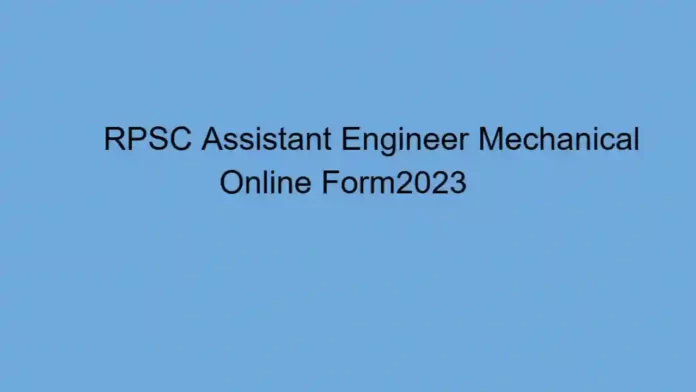 RPSC Assistant Engineer Mechanical
